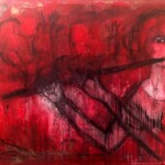 Title: Whistling in the garden/ Pískání v zahradě / Medium : Oil on Canvas / Dimension : 70x120cm / Year: 2018 / Status: available / dostupne