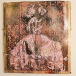 Title: After Infanta Margarita redirection of Diego Velazquez / Podle Intanty Margarita presmerovani z obrazu Diega Velazquez / Medium : Oil on transparent Canvas / Dimension :110x100cm/ Year: 2019 / Status:Private collections / V soukromé sbírce