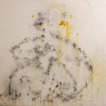 Title:Touches of August Rodin,Doteky Augusta Rodina, Medium: Cigarette ash on Canvas,Cigaretový popel na plátně, Dimension:78X96cm / Year: 2018/19 / Status: available / dostupne