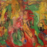 Title:Love on the run,Láska na utěku, Medium: Oil on Canvas, Dimension:70X100cm / Year: 2020 / Status: available / dostupne