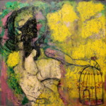 Title:Sun Queens,Sluneční královny,Medium: Oil on Canvas, Dimension: 100x105cm / Year: 2021 / Status: available / dostupne