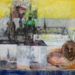 Title:Charles IV will spew over the towers,Karel IV bude chrlit nad věžemi,Medium: Oil on Canvas, Dimension: 120x150cm / Year: 2021 / Status:Private collections / V soukromé sbírce